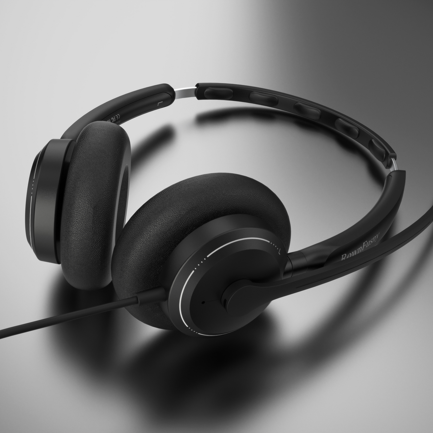 Rownfusny R06 USB Headset: Wired PC Headphone w/Noise Cancelling Mic, Teams & IP Phone Ready