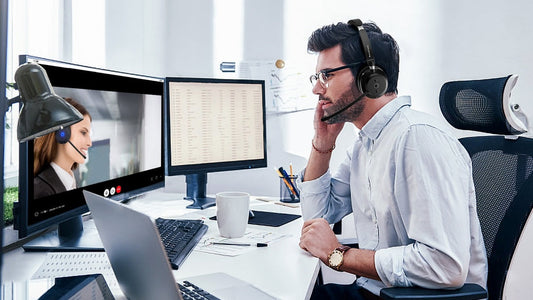 A call center headset