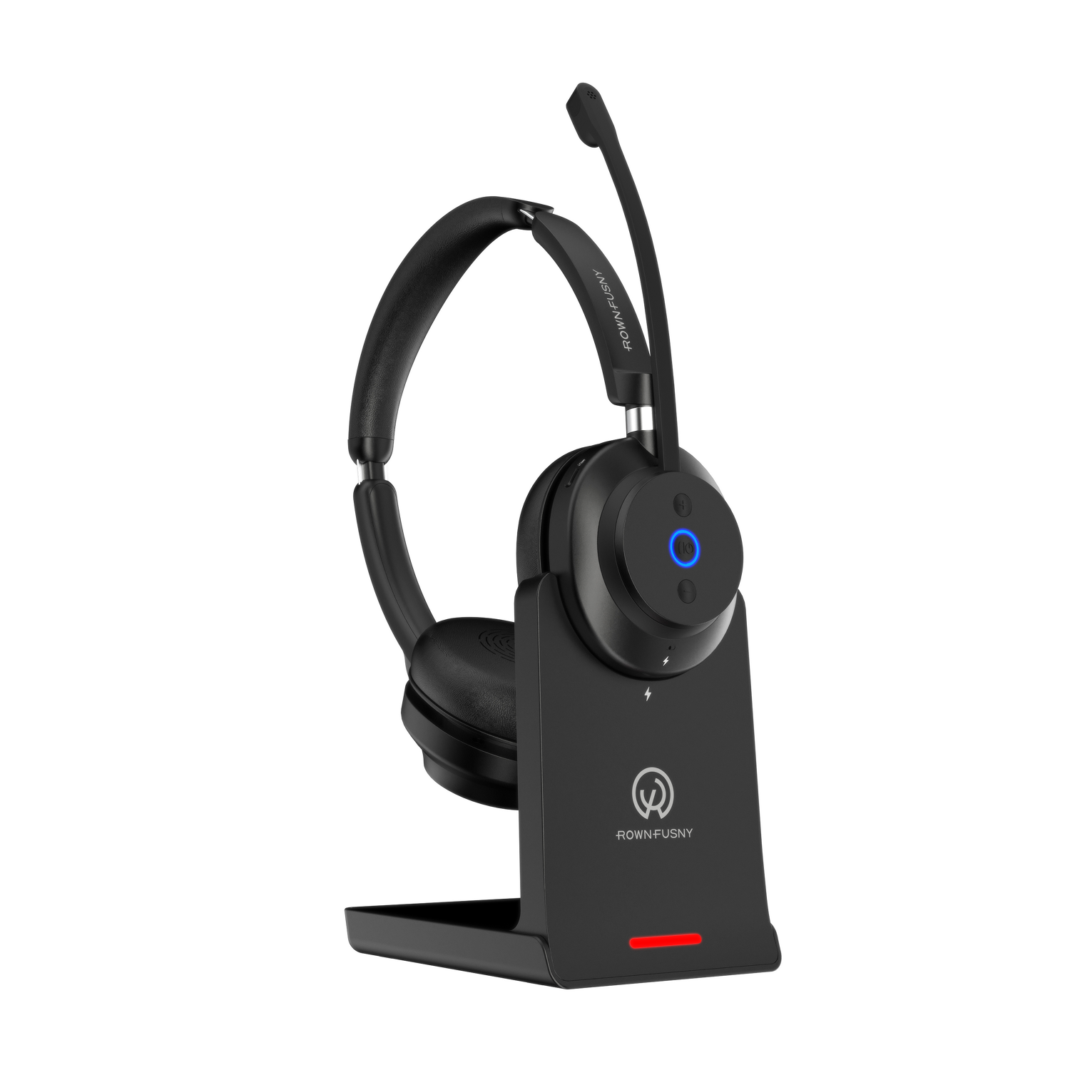 Rownfusny R02-P Wireless Headset Bluetooth Noise Cancelling Mic USB Dongle Computer Call Center