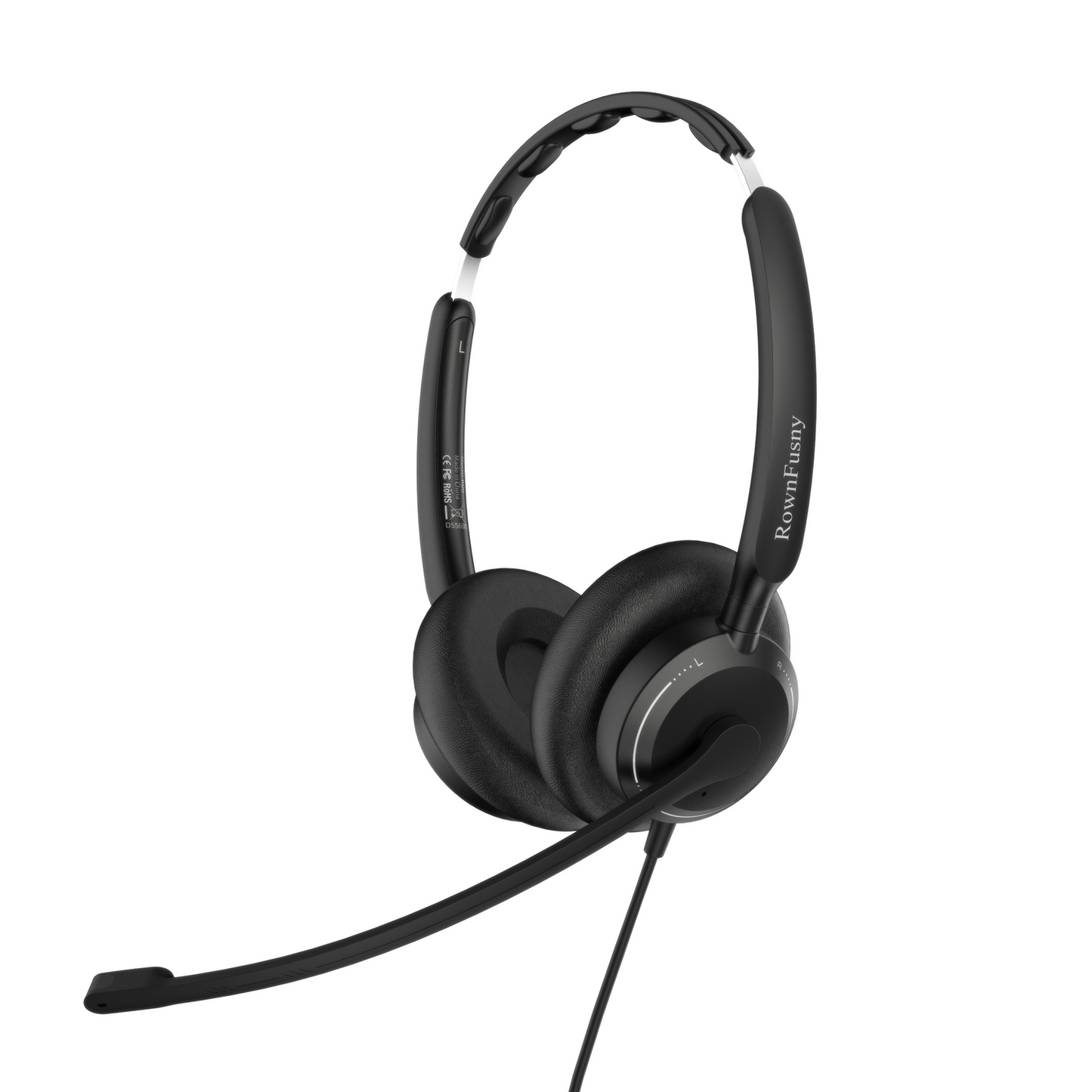 Rownfusny R06 USB Headset: Wired PC Headphone w/Noise Cancelling Mic, Teams & IP Phone Ready