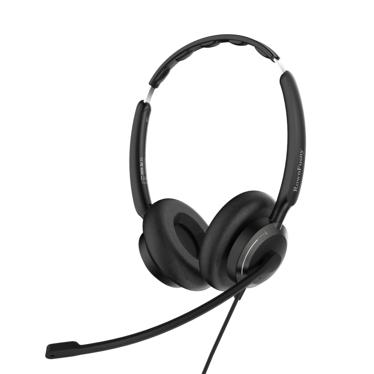 Rownfusny R06 USB Headset: Wired PC Headphone w/Noise Cancelling Mic, Teams & IP Phone Ready
