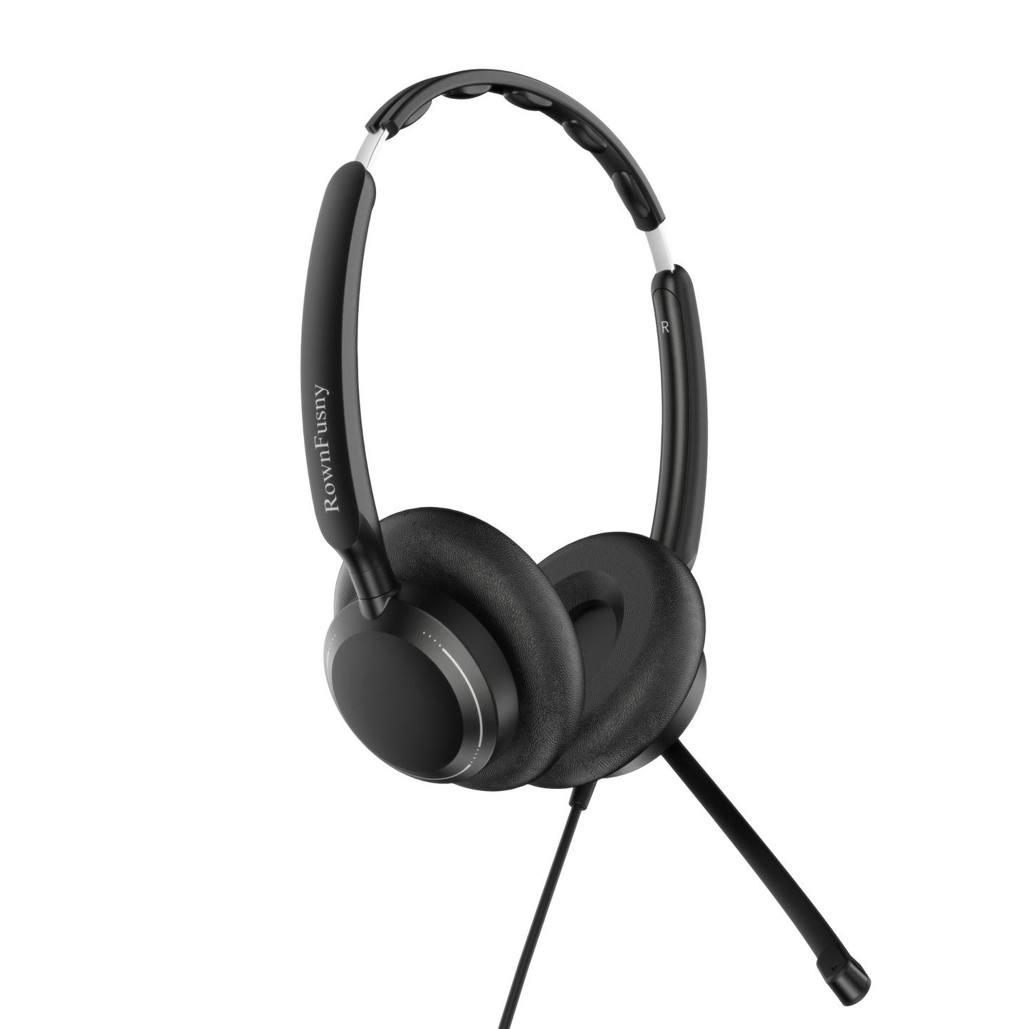 Rownfusny R06 USB Headset: Wired PC Headphone w/Noise Cancelling Mic, Teams & IP Phone Ready