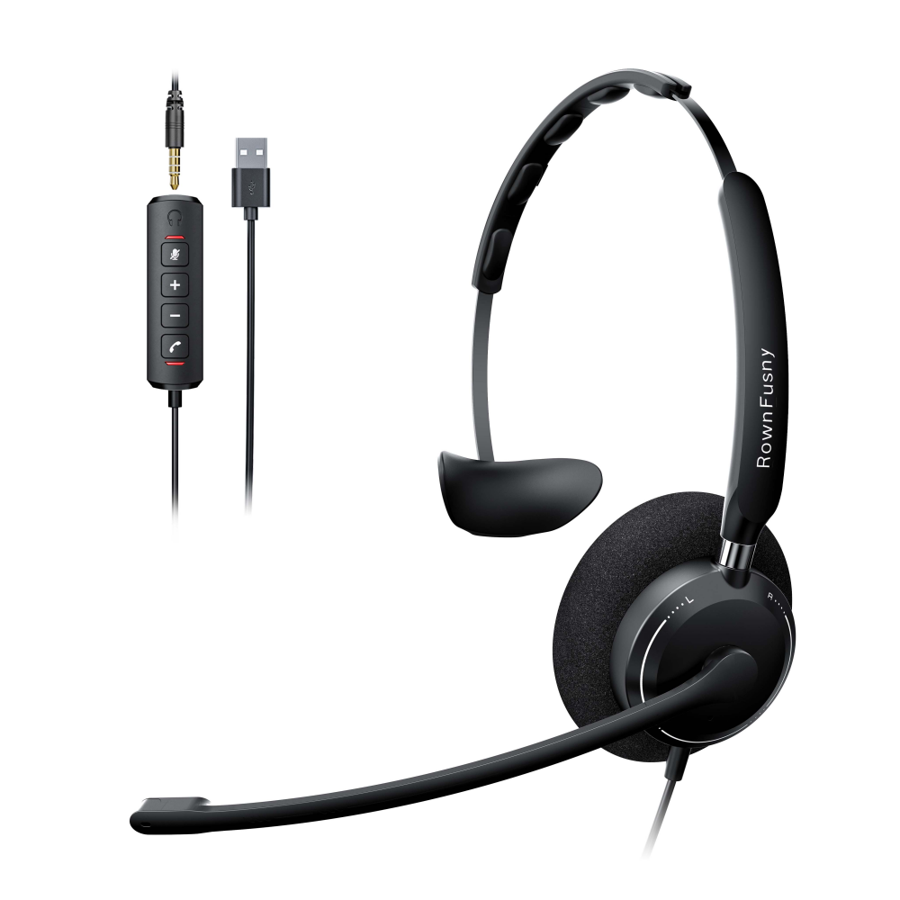 Rownfusny R06S USB Noise-Cancelling Mono Headset